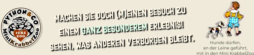 Hunde dürfen, an der Leine geführt, mit in den Mini KrabbelZoo