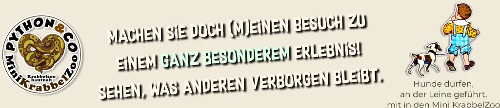 Hunde dürfen, an der Leine geführt, mit in den Mini KrabbelZoo