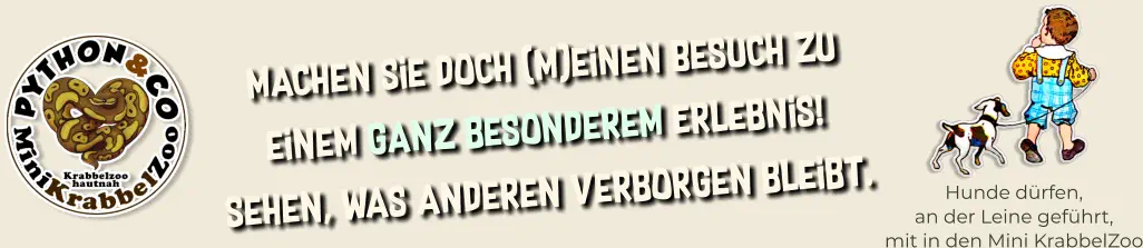 Hunde dürfen, an der Leine geführt, mit in den Mini KrabbelZoo
