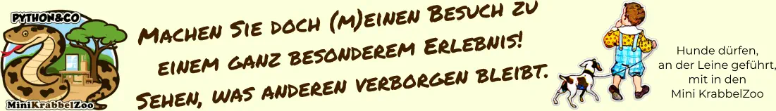 Hunde dürfen, an der Leine geführt, mit in den Mini KrabbelZoo